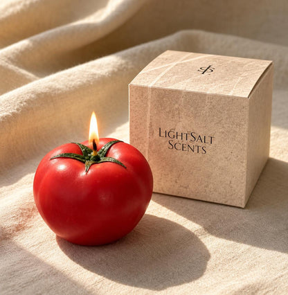 Handmade Tomato Candle - Garden Fresh Summer Decor, Realistic Vegetable Candle, Custom Wick Message, Personalized Candle Gift, Foodie Gift