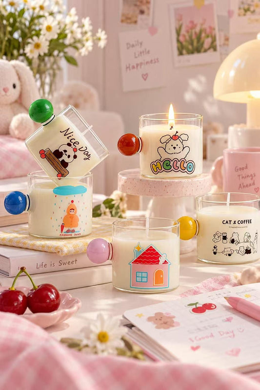 Cute Door Knob Scented Candle, Handmade Soy Wax Candle, Kawaii Animal Candle, Aesthetic Home Decor, Unique Birthday Gift, Housewarming Gift