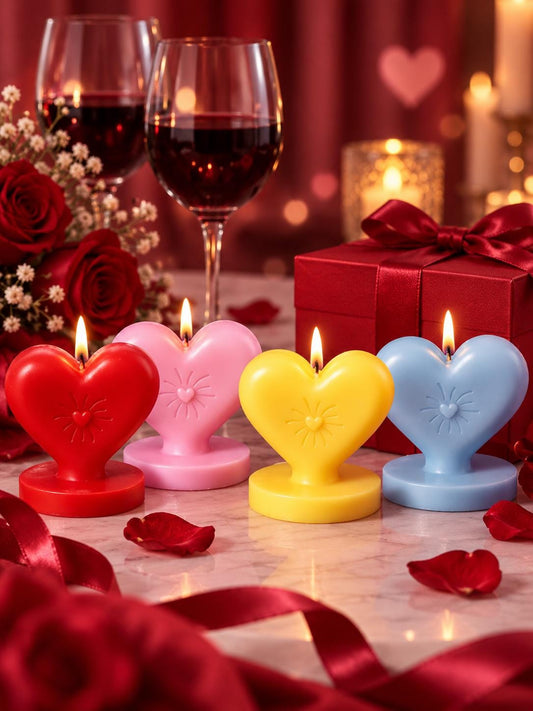 Handmade Heart Shaped Scented Candle, Valentine Gift for Her, Romantic Love Candle, Anniversary Gift, Wedding Gift, Cute Soy Wax Home Decor