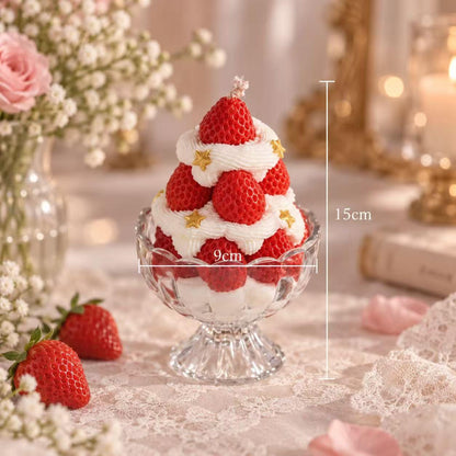 Handmade Strawberry Cake Candle,Scented Dessert Candle,Cute Food Candle,Kawaii Candle, Birthday Gift,Sweet Home Decor, Strawberry Lover Gift